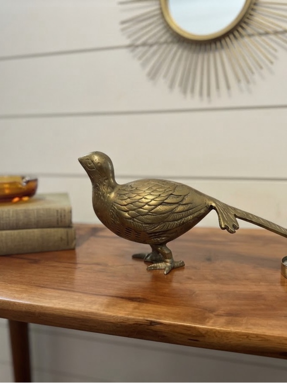 Brass Pheasant Figurine Decorative Accent - Gold Finish